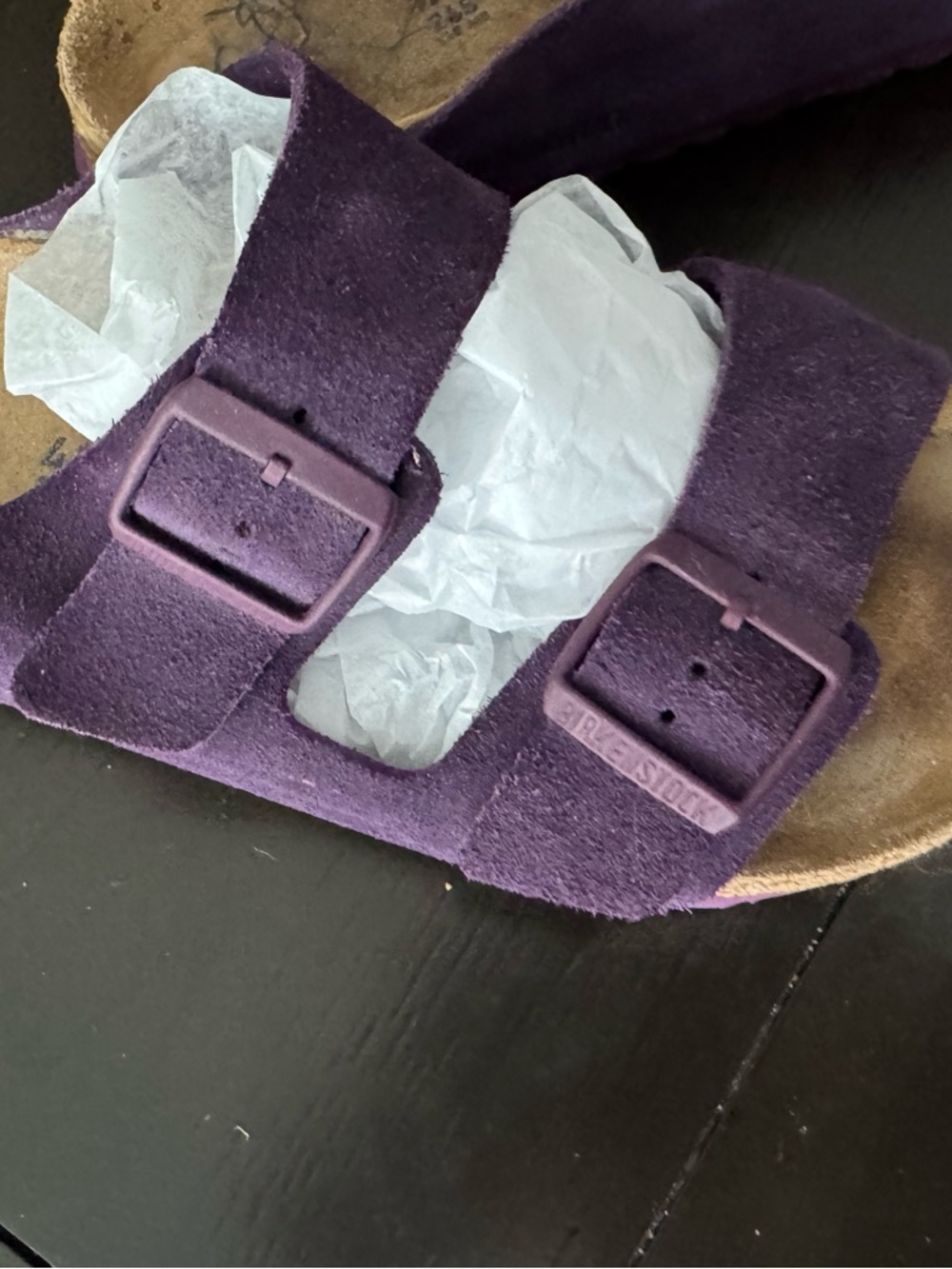 Birkenstock Purple Suede Two-Buckle Arizona 41 (10) - Picture 12 of 15